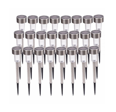 Outdoor LED Solar Powered Path Light, Stainless Steel (24-Pack) product